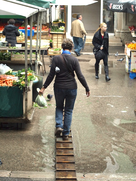 Bev on the boardwalk. 