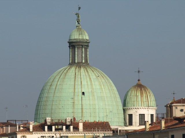 The domes of the Baroque church, Santa Maria della Salute. 