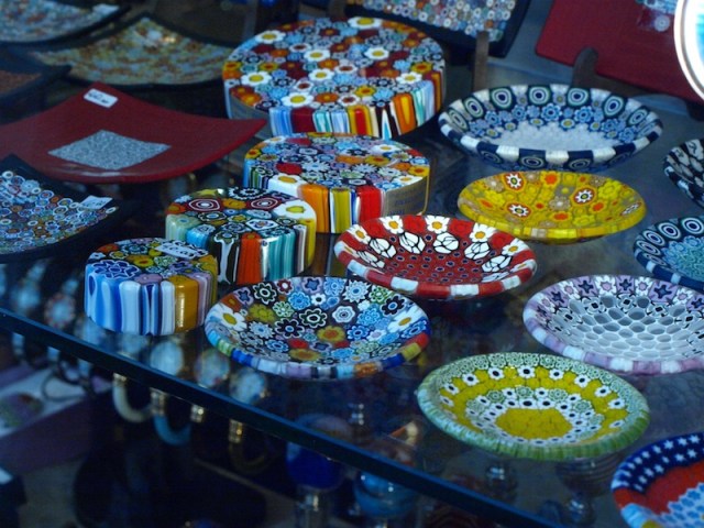 Venice could also be known as the City of Glass. Some fine examples of Venetian glass. 