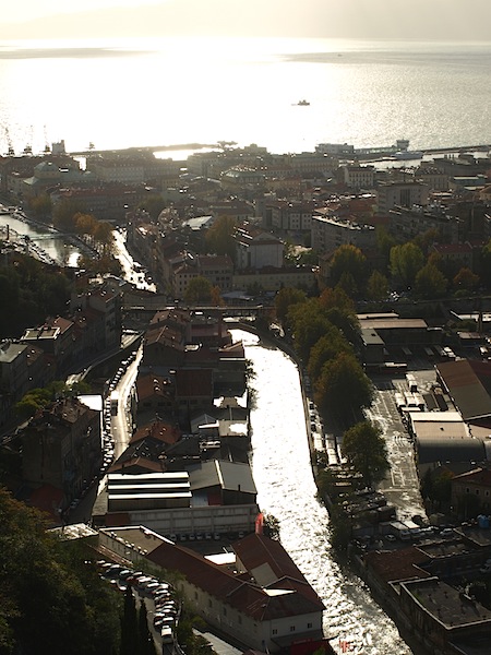 The view down the river and out across the harbour. Rijeka actually means river. 