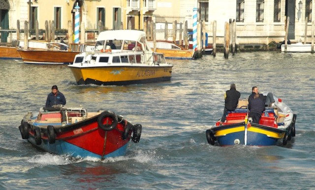 Freight delivery on the Grand Canal. 