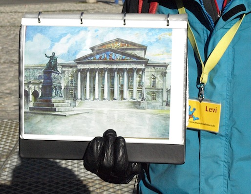 A copy of one of Hitler’s paintings of Munich’s National Theatre.