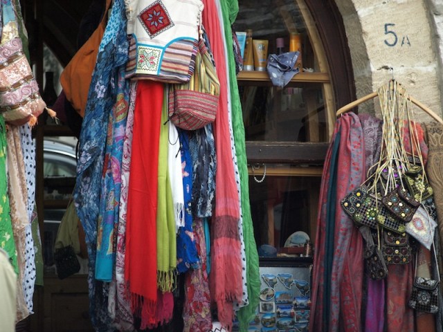 A collection of scarves, some pashmina. 