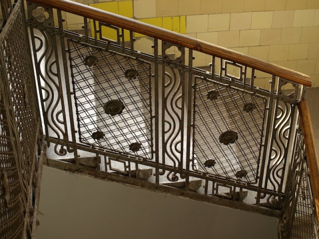 The opulent staircase in the hostel circa 1900. Jugengstil. 