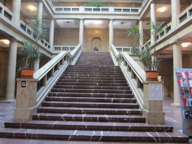 The interior of the original Nazi Munich headquarters. These stairs lead to the first floor where annexure of the German part of Czechoslovakia was signed. 