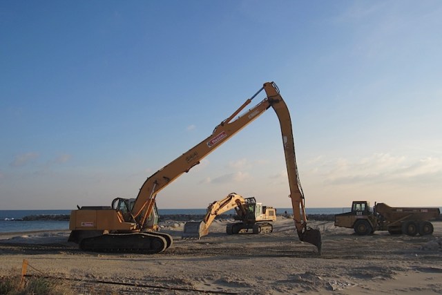 Big movers on the beach.
