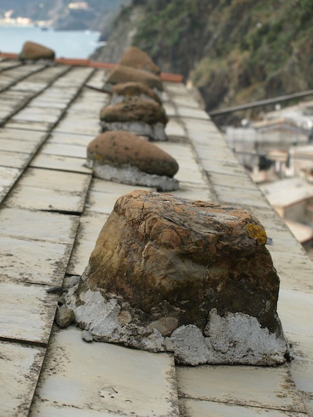Another method of holding down a roof. 