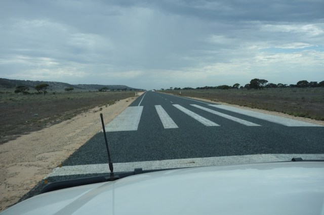 This is not a pedestrian crossing. It marks the end of an emergency airstrip. 