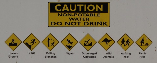 This is the most elaborate ‘watch out’ sign I have ever seen. I think somehow somebody is negating responsibility. 