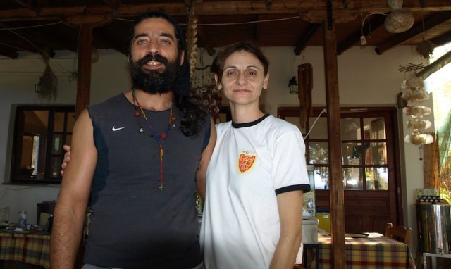 Café owners Dimitris and Katerina Samothraki 