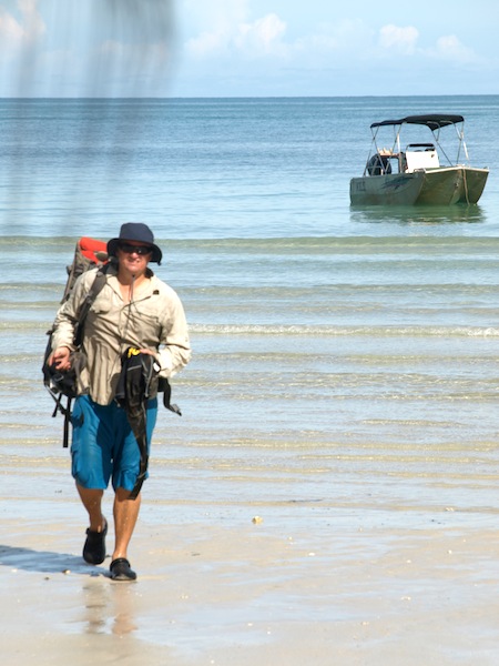 Tim coming ashore on Prince of Wales Island. 
