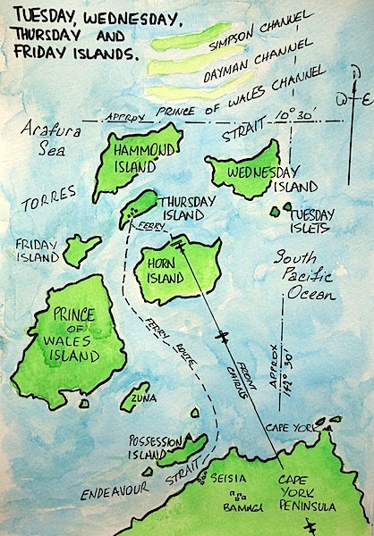 Map showing the Inner Western group of islands. 