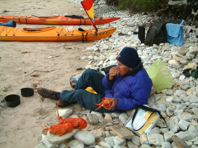 Live off the land like this? Lobster for breakfast S.W. Tasmania. 