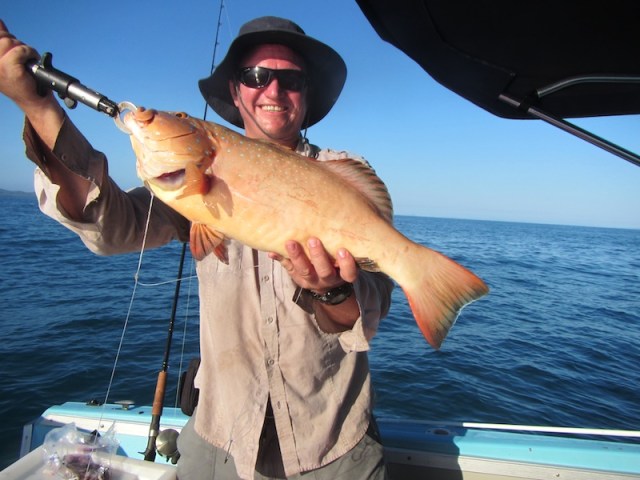 Be able to catch a fish like this? Tim, our eldest son, enjoying the “Lucky Country”. 