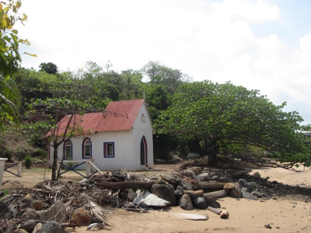 Beachfront St Paul’s Church Moa Island.
