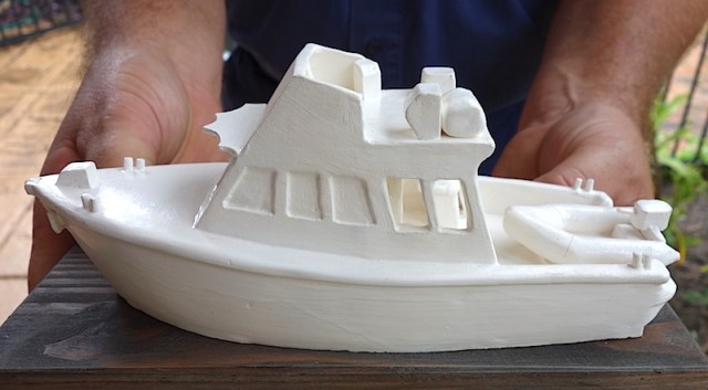 Ceramic reproduction of Pilot Vessel Archer. 