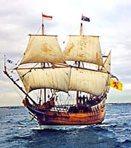 Replica of Duyfken. Image from Duyfken Replica Foundation web page. 