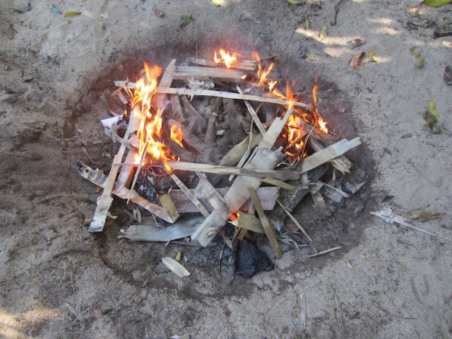 The start of the pit firing. 