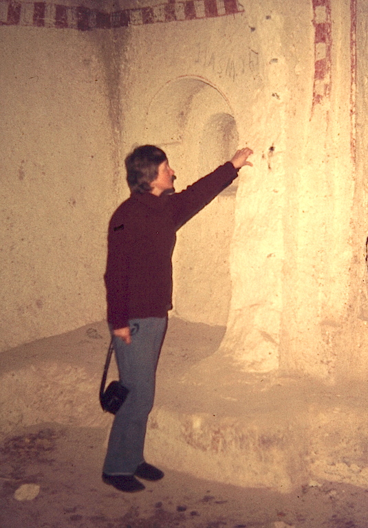 Bev in one of the underground cities. 