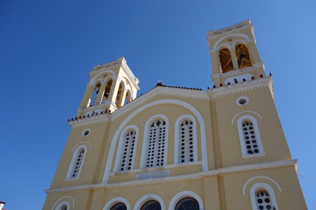 Belltowers of Lariotissa church Potamos. These are the bells Alex peeled. 