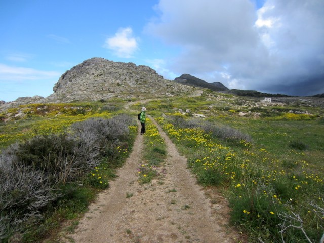 Not far from the start of the track. 