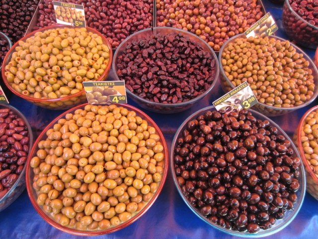 Athena’s gift, the olive. There are fourteen different varieties of olives grown in Greece.