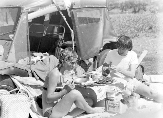  Reliving the carefree days when on the road in Europe. 