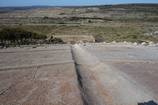 Concrete catchment slab. What joy there must have been the day the drain ran for the first time. 