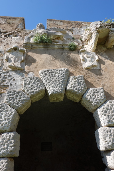The entrance gate to the castle of Kato Chora. 