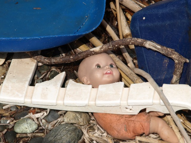 Flotsam along Agia Pelagia beach. This is one of the most eerie photographs I have ever taken. 