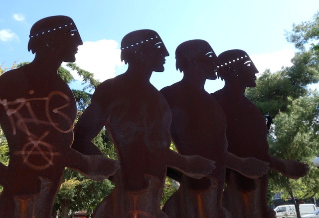 Steel plate sculpture. 