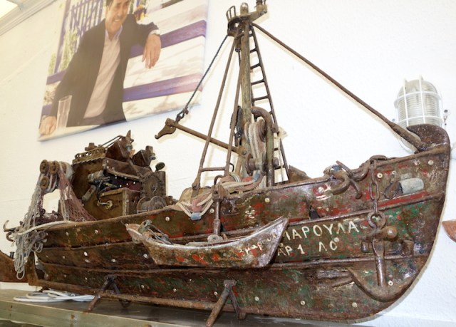 This model about one and a half metres long is fabricated from sheet steel. 