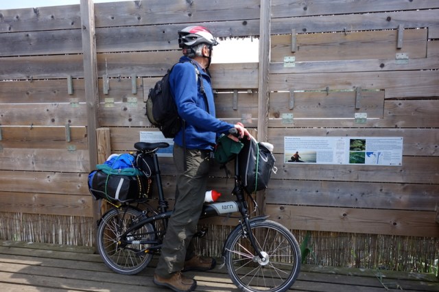 Looking for a rare bird from a Rhine hide. Not what I call getting close to nature