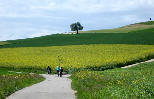 Rolf and Erika guiding us on a test run through the Swiss countryside. 