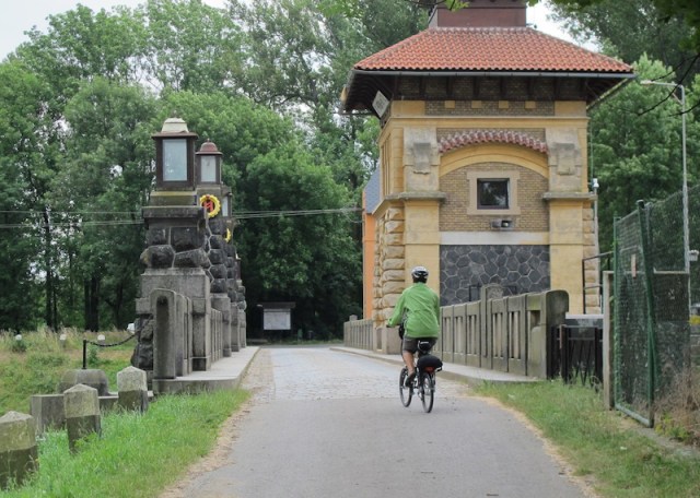 Bev on the lock bridge.