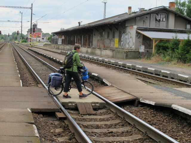 Bev doing a quick crossing. 