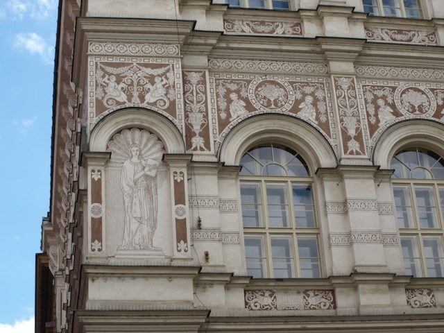 Not only was the front of the building decorated but the sides as well. 