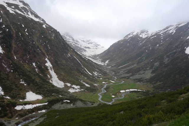 A valley carved by an ancient glacier. 