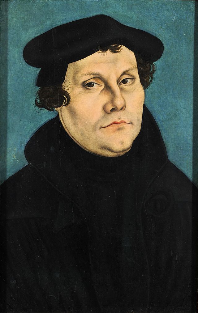 Portrait Martin Luther 1528. Uploaded to Wikipedia by Cranach. 