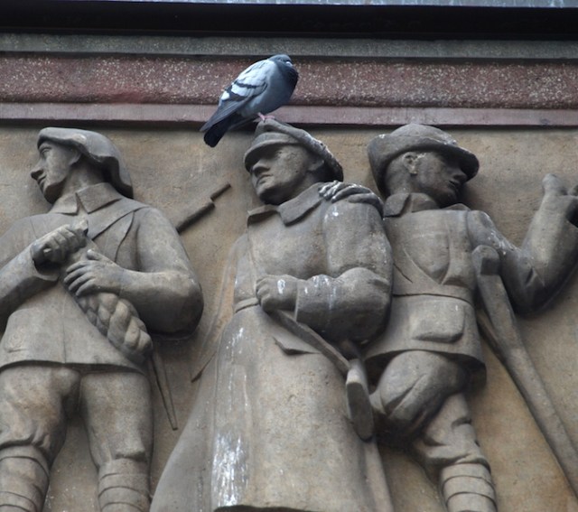 A ‘rat with wings’ defacing the heroes. 