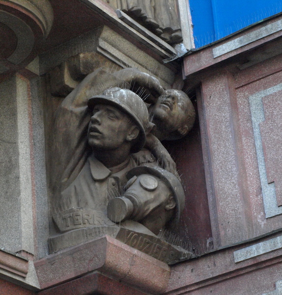 Heroes wearing protective gear from the onslaught of the pigeons and pleading ‘don’t drop another one’. 