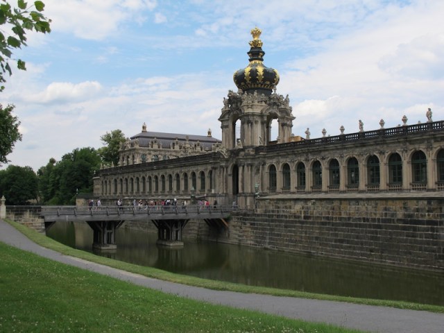 Side entrance to the Zwinger, an example of the Baroque style. 