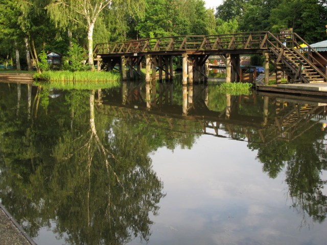 One of the many raised bridges the cyclist has to go over. 