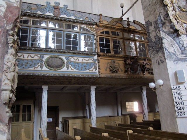 Enclosed private boxes. The adornments shown here show the art of the carpenter, wood carver, sculptor and painter. 