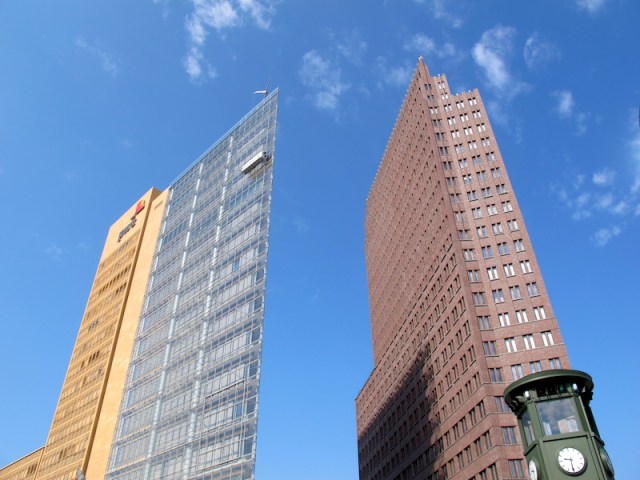 The wedge-shaped building on the left makes me think about a divided Berlin.