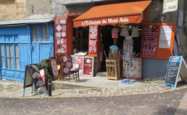 One of the many shops with walking poles for sale. 