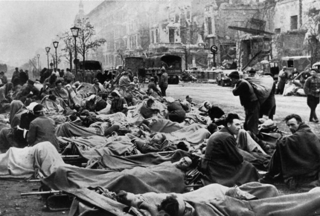 Wounded German soldiers after the Battle for Berlin. 