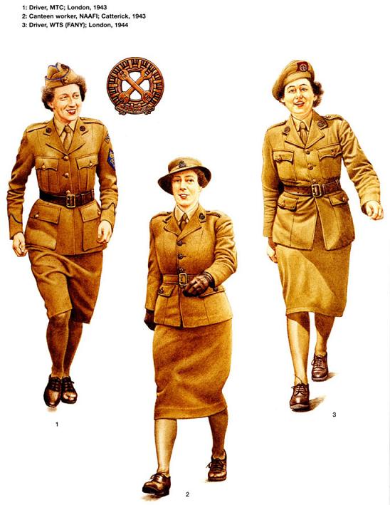 The girls of the MTC. The lapel insignia was two crossed spanners indicating to me these girls were very good at getting troublesome cars going. Image credit: www.histoireconstitution44.com