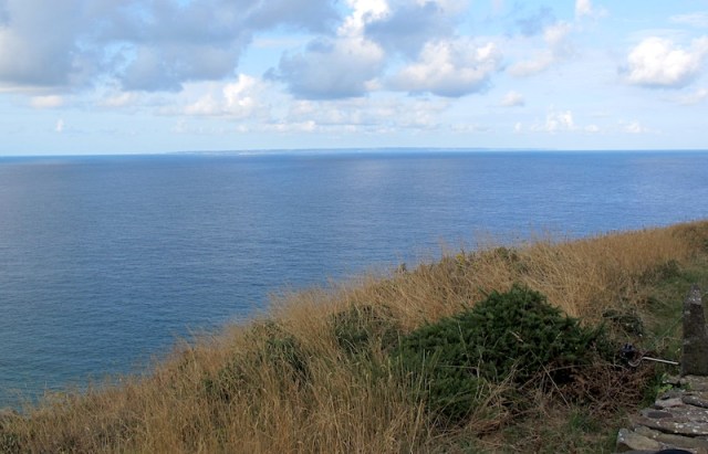 The Isle of Jersey on the horizon as seen from Cape Carteret Light. 