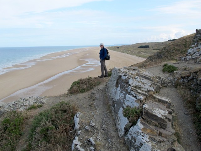 Contemplating how it was during WW2 on top of the cliff face in front of the lighthouse.